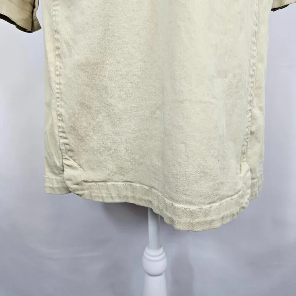 Light Academia Womens 4 Khaki Tan Business Casual Cottagecore Shirt‎ Dress JJill